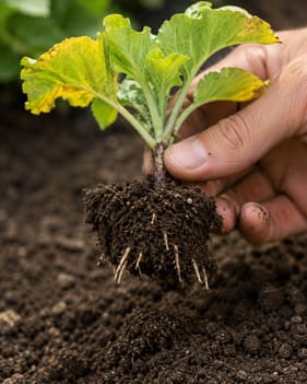 Healthy developing plant roots