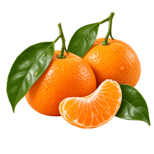 Fresh mandarins with citrus leaves