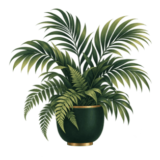 Indoor palms and ferns