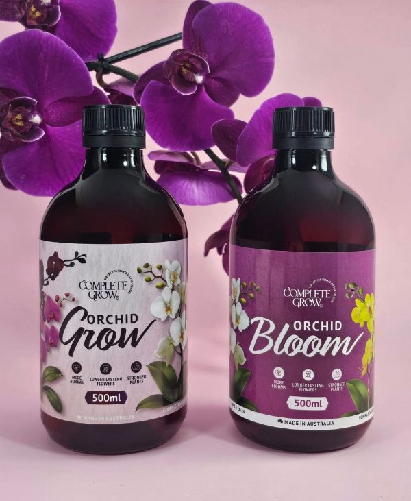 Orchid Pro Grow & Bloom Duo Liquid orchid fertiliser for leaves, roots and flowers 2 × 500 mL concentrates · Makes 1,000 L